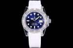 Rolex Oyster Perpetual & Phantomlab Eta2824 Movement FKM Strap Blue Face Men Women Watch